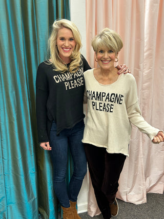 Champagne Please Graphic Sweater No