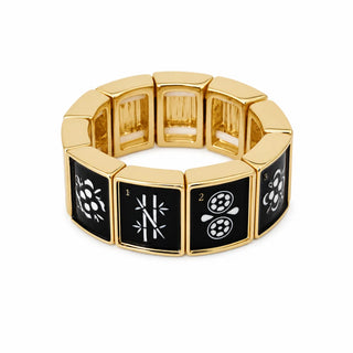 Mahjong Multi Tile Stretch Ring - Noir Tile