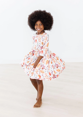 Falling Leaves 3/4 Sleeve Pocket Twirl Dress