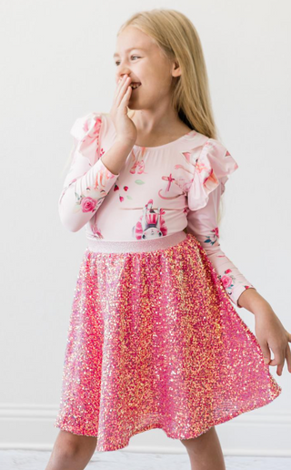 Hot Pink Sequin Twirl Skirt