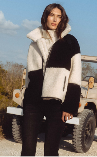 Color Block Zip Up