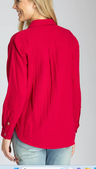 Popover Shirt With Side Seam Button Detail