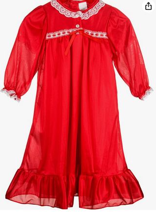 Little Girls Long Sleeve Traditional Peignoir Set