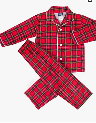 Red Plaid Button Front PJ