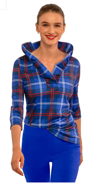 Ruffneck Top - Middleton Plaid
