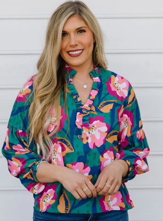Lexi Gold Rush Green Top