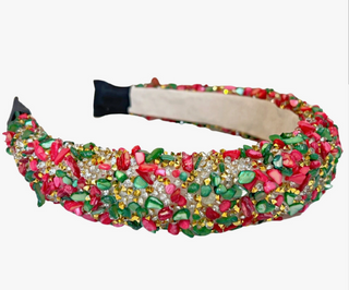 All That Glitters Headband - Red + Green