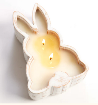 HYACINTH 2 WICK IN WOOD RABBIT BOWL
