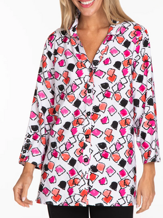 PRINT CRINKLE WOVEN SHIRT