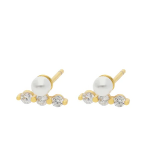 Triple Gem Pearl Stud