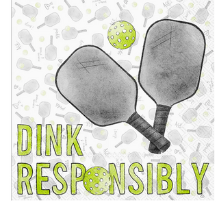 Paper Cocktail Napkin Pack/20 Dink Responsibly - Pickleball
