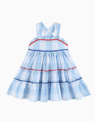 Blue Gingham Layered Sundress