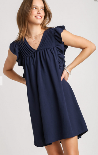 V Neck Ruffle Dress