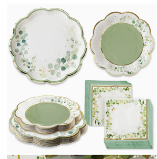 Kate Aspen Botanical Garden 62 Piece Party Tableware Set