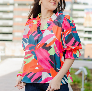Julie Bombshell Blooms Blouse