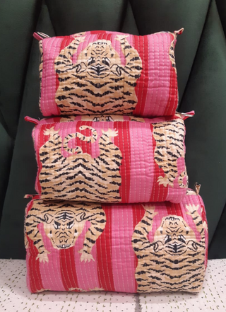 Quilted Tiger Cosmetic Bags