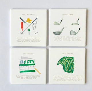 Golf Analysis Square Coaster Set