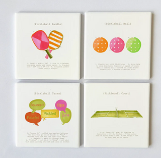 Pickleball Analysis Square Coaster Set