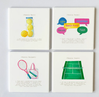 Tennis Analysis Square Coaster Set