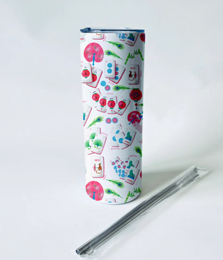 Mahjong Alphabet Pattern Tumbler 20 oz
