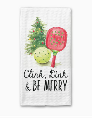 Christmas Pickleball Towel, Eat Dink Kitchen Clink Drink