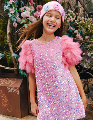 Rose Feather Party Dress