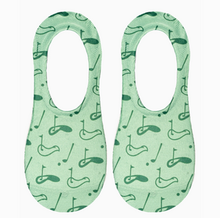 No-Show Liner Socks - Golf Course Holes - Green