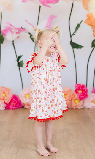 Berry Charming Pom Pom Dress