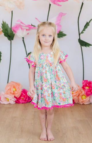 Preppy Petals Pom Pom Dress