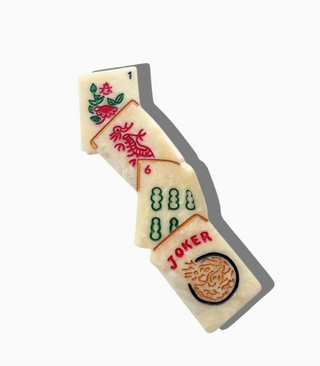 Hand-Painted Mahjong Claw Hair Clip