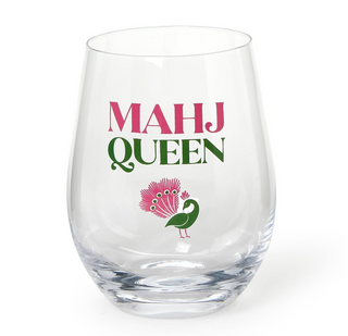 Mahj Queen Stemless Wine Glass