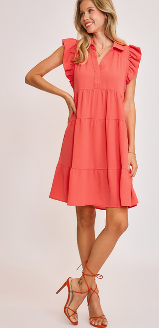 Jillian Coral Dress