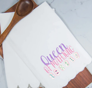 Queen of Mahjong Tea Towel