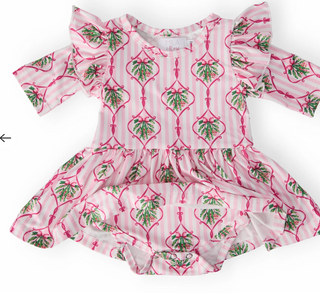 Merry Mistletoe 3/4 Sleeve Twirl Flutter Bodysuit