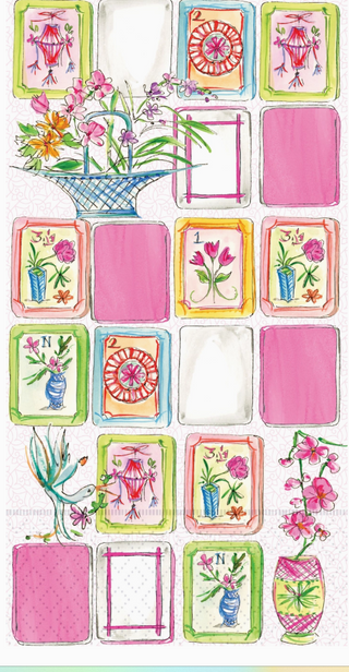 Paper Guest Towels 16 Ct Mahjong Pink - Rosanne Beck