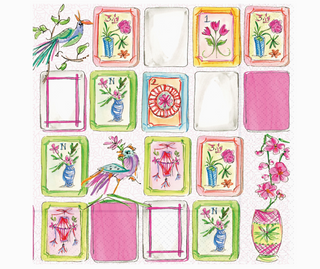 Paper Cocktail Napkins 20 Ct Mahjong Pink Rosanne Beck