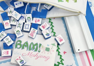 Mahjong Tiles Grandmillennial and Matching Mat
