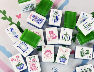 Mahjong Tiles Grandmillennial and Matching Mat