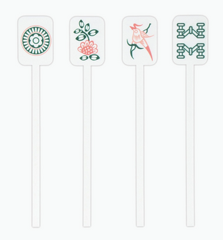 Acrylic Stir Sticks - Mahjong Tiles - Set of 4