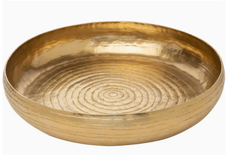 Gold Round Hammered Tray