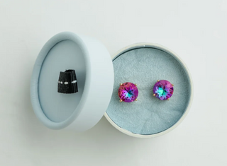 Crystal Earring Emerald Red Shine