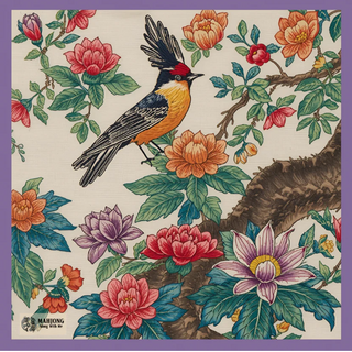 Embroidery Bird Purple