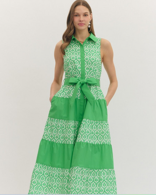 The Hannah printed sleeveless midi dress