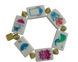 Blanc + Gold Mahjong Braclet