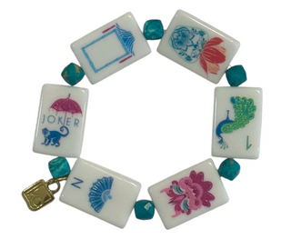 Blanc + Turq Mahjong Bracelet