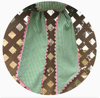 Custom Gingham Sash Kelly with Pink Trim