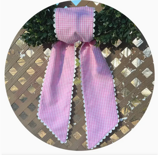 Custom Gingham Sash Pink with white trim
