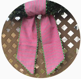 Seesucker Sash Red with Lime Green Trim