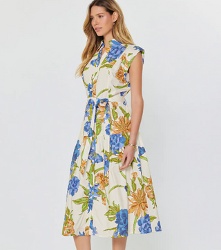 Floral Printed Button Down Midi Dress
