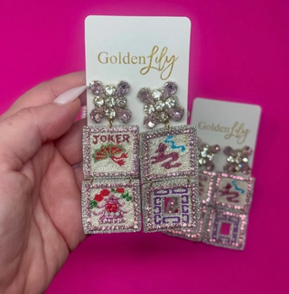 Beaded Mahjong Earring